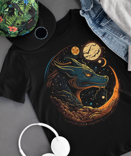 T-SHIRT “FANTASY DRAGONS” DRAGON MOON – PRODUCT CODE: DRAGON101